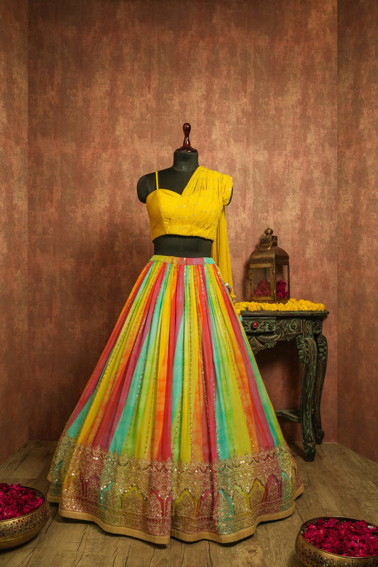 Multicolored Contemporary Lehenga Choli